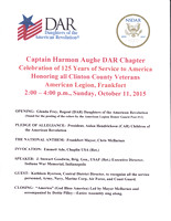 10-11-2015 Captain Harmon Aughe DAR Chapter Celebration of 125 Years