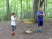 05-29-2013  Brendan, Spencer & I playing frisbee golf at Camp George C Collum
